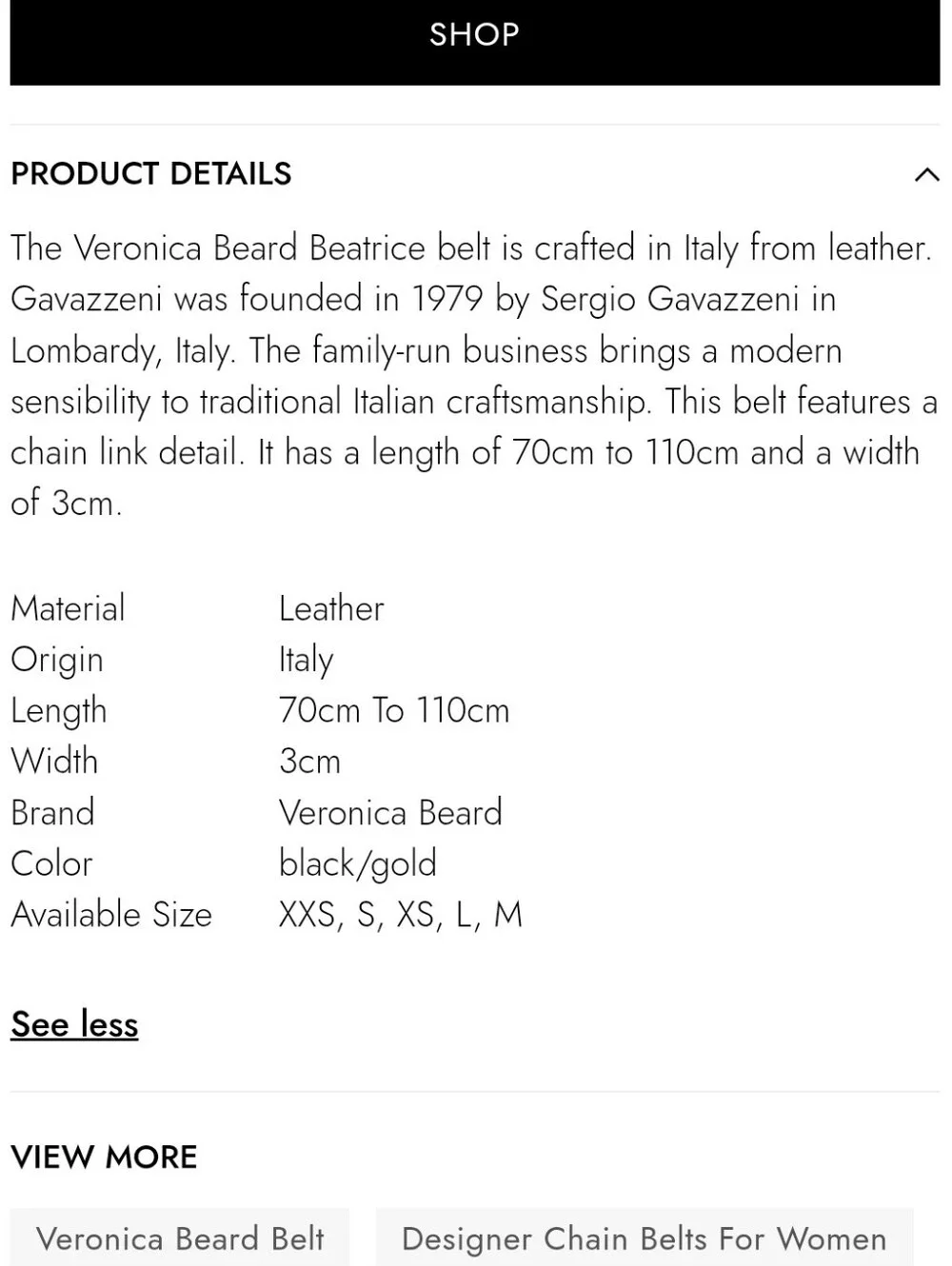 Veronica Beard Belt